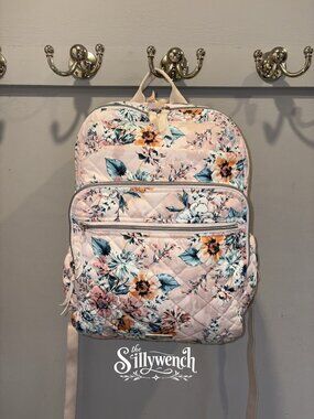 Vera Bradley Peach Blossom XL Campus Backpack in Performance Twill